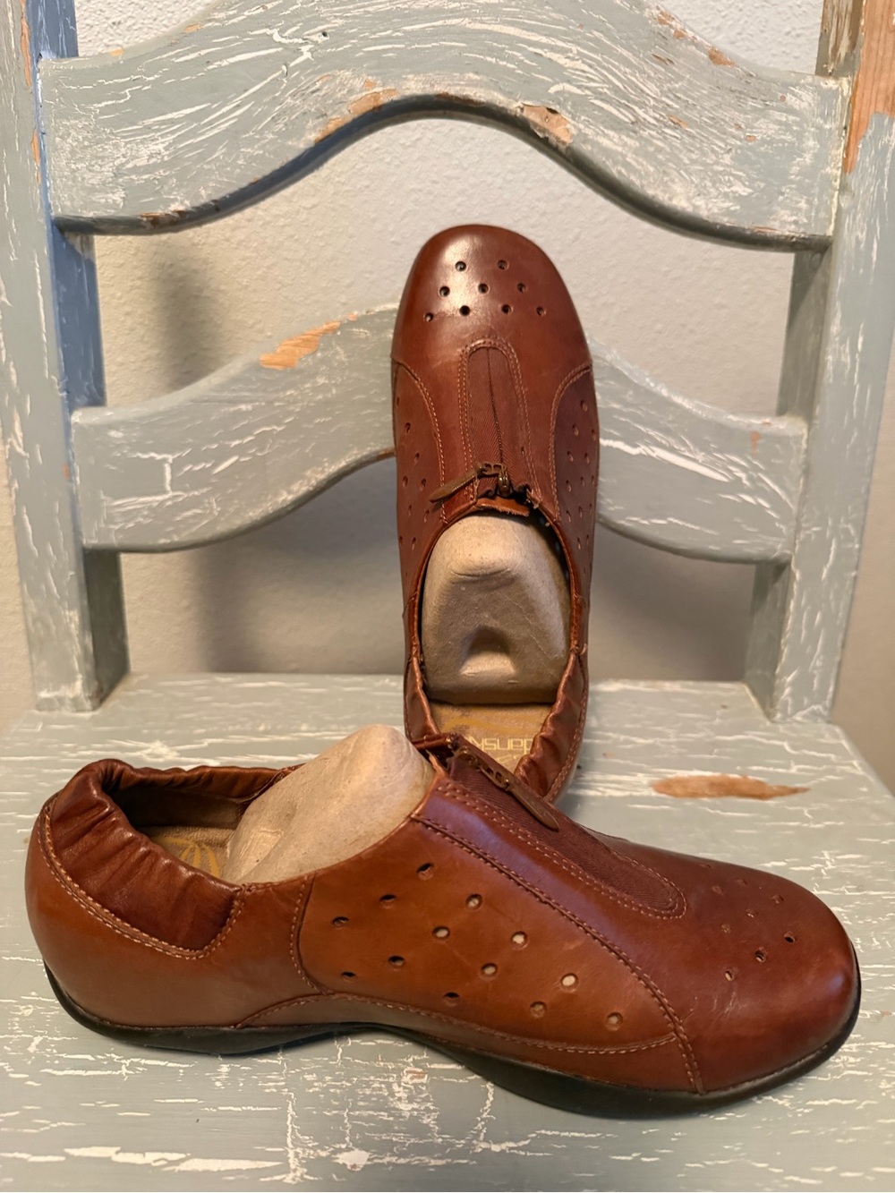 Dansko Women's Camille Brown Perforated Leather Clogs